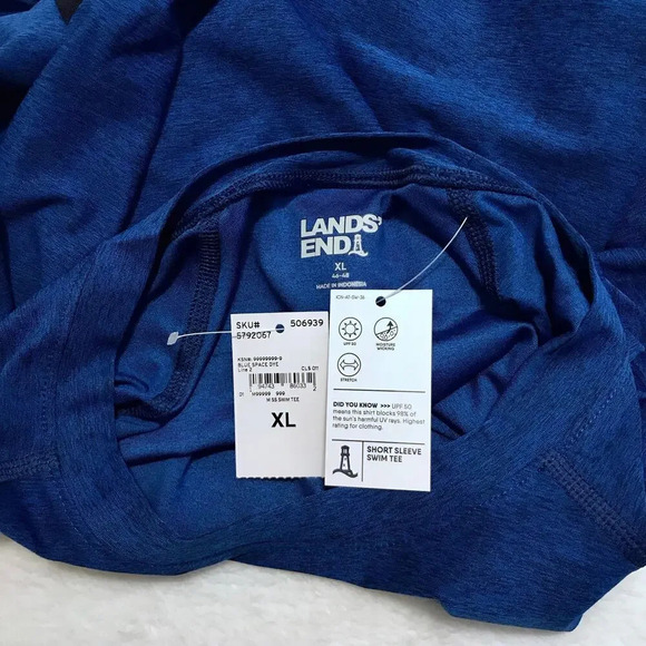 Lands' End NWT Mixed Media Swim Tee Men Various - Picture 8 of 10